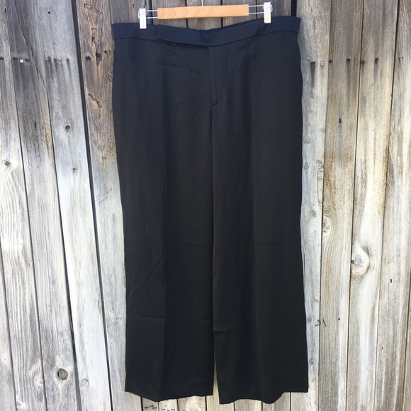 Ralph Lauren Flat Front Straight Leg Pant Satin Black 16